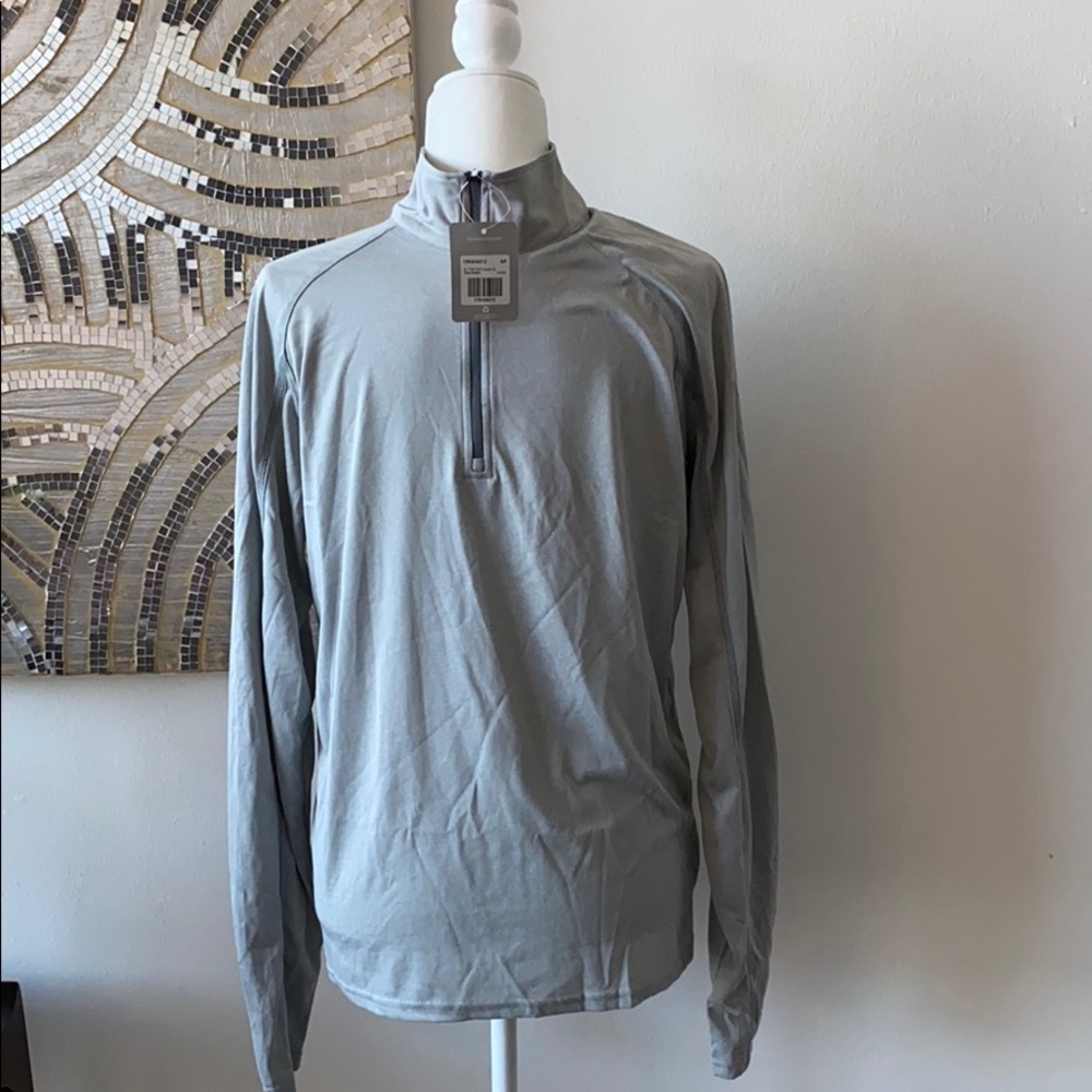 Elevate - Men’s Taza Knit Quarter Zip Gray Lightweight Pullover